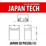 BATTERIA JAPAN 35 SX PICCOLI SENZA PIEDINO