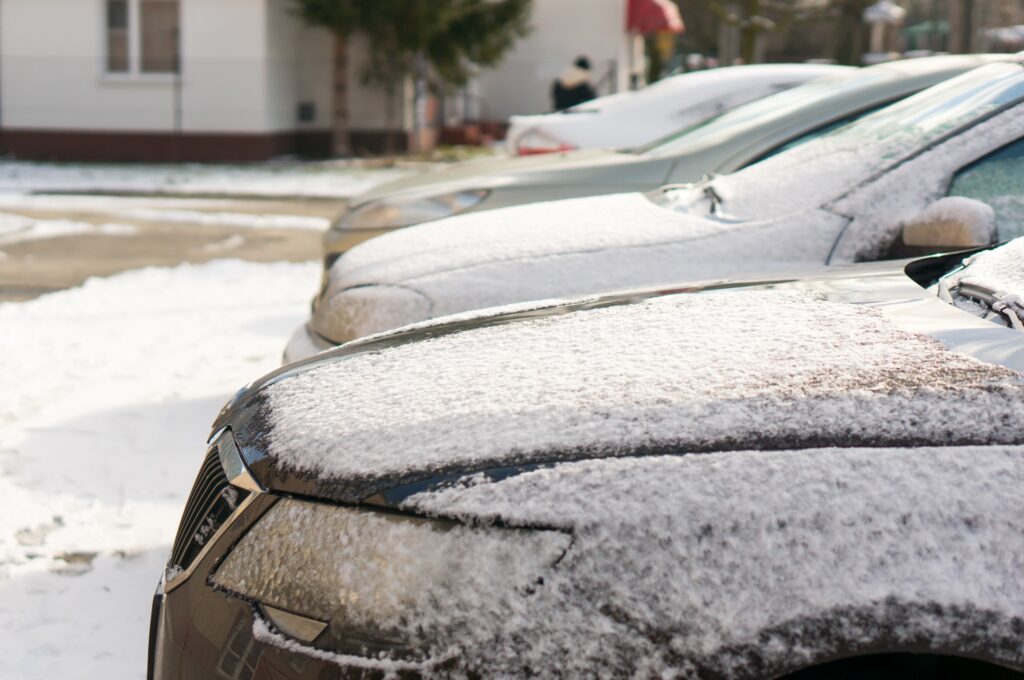 cars parked in snow